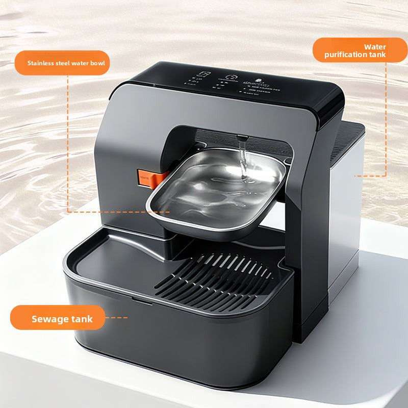 PawSmart DarkFlow Elite — Wireless Pour-Over Pet Fountain with Dirt Separation