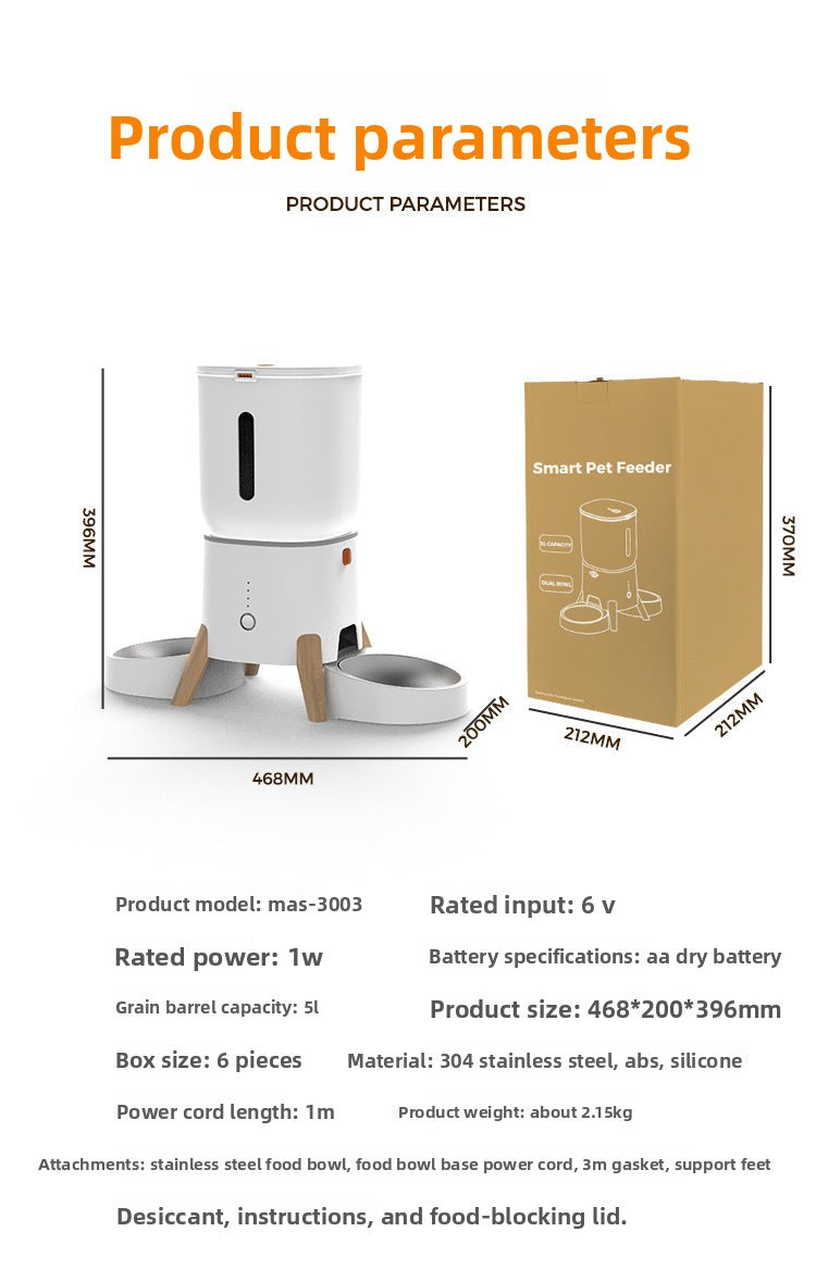 PawSmart DuoBowl 5L SmartFeed — App-Controlled Auto Pet Feeder | Single & Dual Bowl | Global Plug